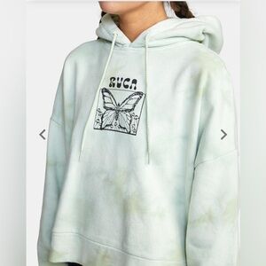 Light Green Rvca In The Air Venice Tie-Dye Women's Hoodie | USNEJ21850 Large